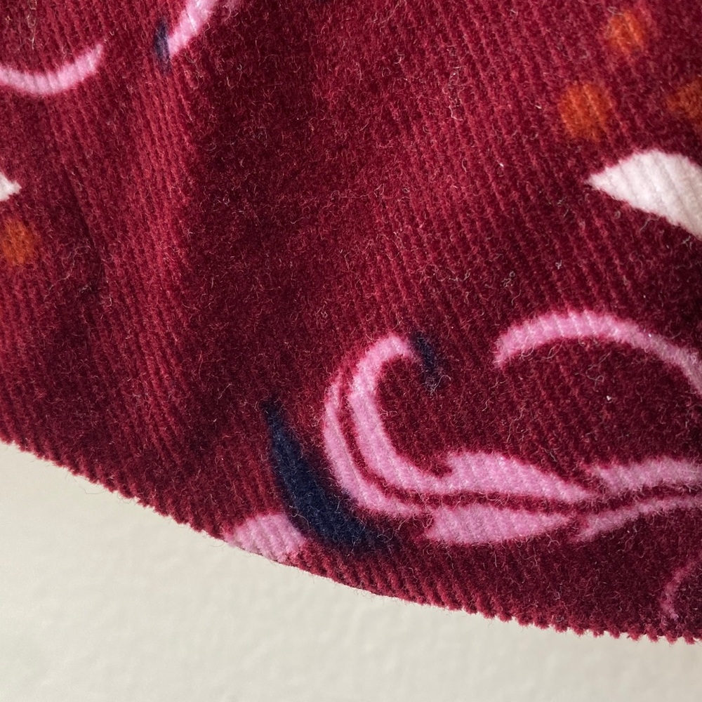 Free People Corduroy Burgundy Floral Mini Skirt - Picture 4 of 7
